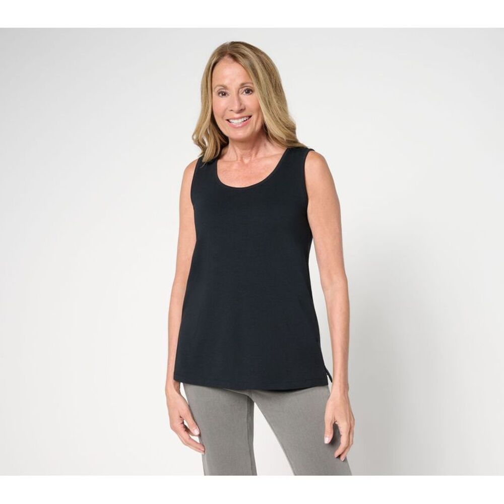 Denim & Co. Women's Top Sz L Make Your Selection: Essentials Black A712160